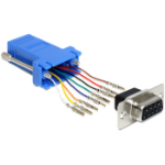 DeLOCK 65430 cable gender changer Sub-D 9p RJ45 Black, Blue, Silver