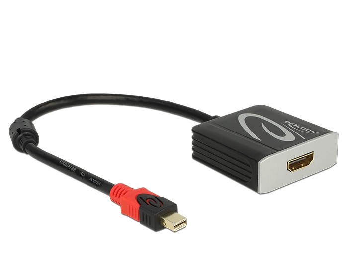 62735 DELOCK 62735 - 0.2 m - Mini DisplayPort - HDMI Type A (Standard) - Male - Female - Gold