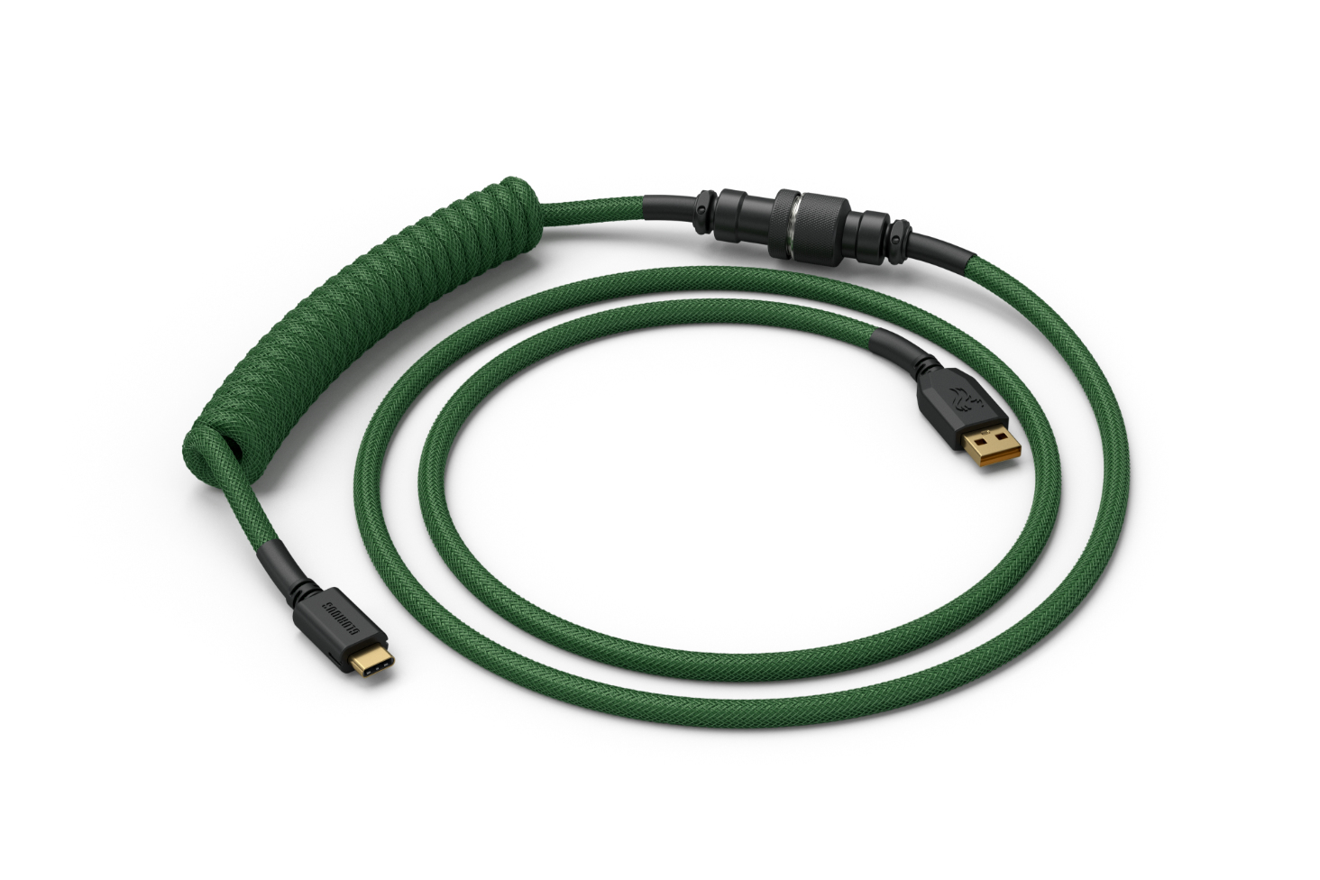 Image of Glorious PC Gaming Race Coiled Green 1.37 m USB Type-A, USB Type-C