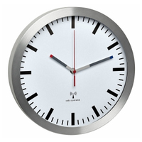 Image of TFA-Dostmann Analogue radio-controlled clock with aluminium frame...
