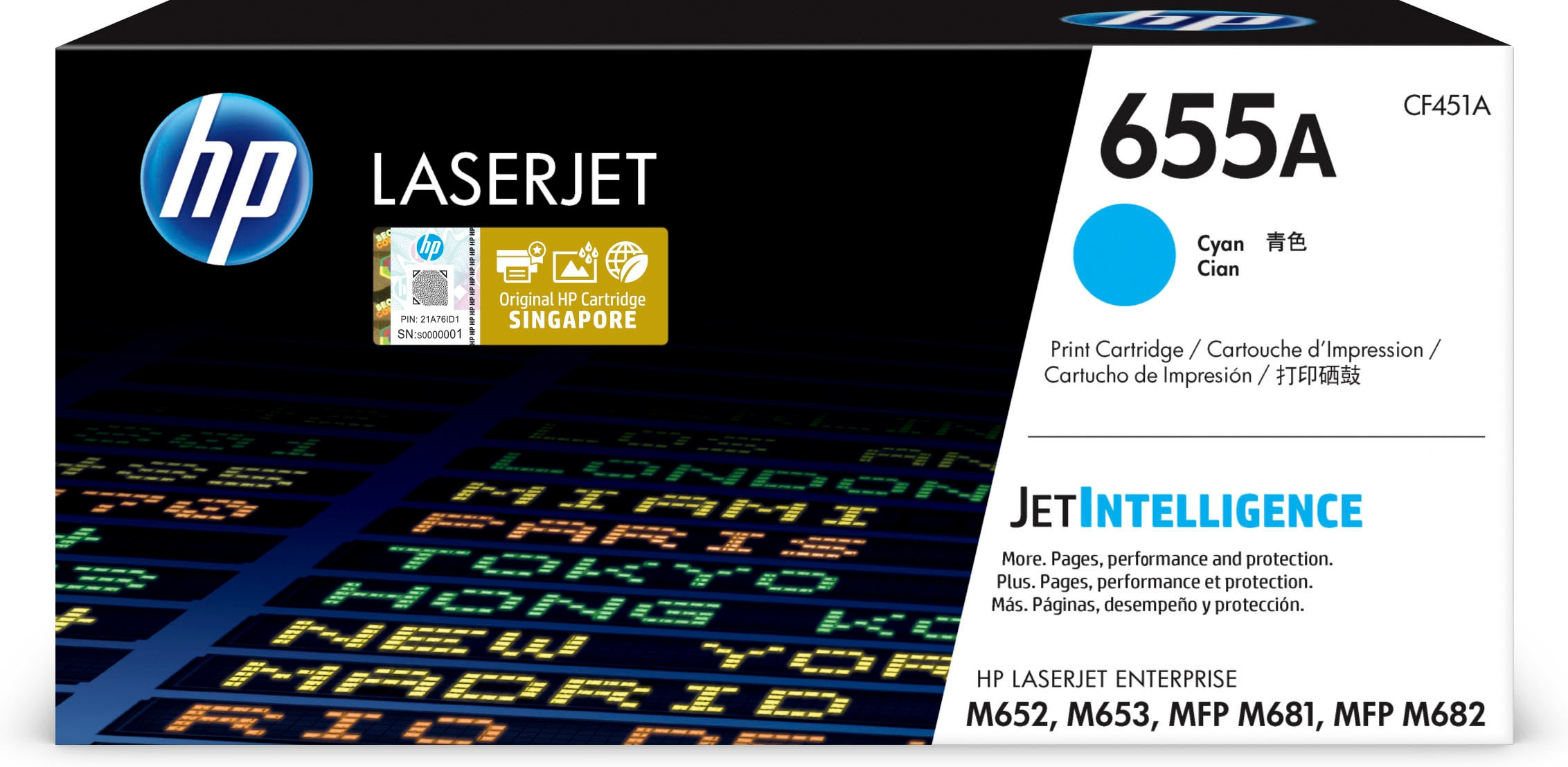 Image of HP CF451A/655A Toner cartridge cyan, 10.5K pages ISO/IEC 19752 for...