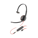 Poly Blackwire C3215 Monaural Headset +Carry Case