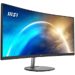 MSI Pro MP341CQ 34 Inch Curved Monitor, 1500R, UWQHD (3440 x 1440), 21:9, 100Hz, VA, 4ms, HDMI, VGA, Built-in Speakers, Anti-Glare, Anti-Flicker, Less Blue light, TÜV Certified, VESA, Kensington, Black