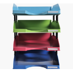 Exacompta 1131928SETD desk tray/organizer Plastic Blue, Green, Light Blue, Red -