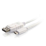 C2G 1.8m (6ft) USB C to DisplayPort Adapter Cable White - 4K Audio / Video Adapter