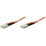 Intellinet Fiber Optic Patch Cable, OM2, SC/SC, 1m, Orange, Duplex, Multimode, 50/125 µm, LSZH, Fibre, Lifetime Warranty, Polybag