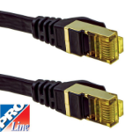 FDL 15M FLAT CAT.7 500MHz S-FTP PATCH CORD - BLACK