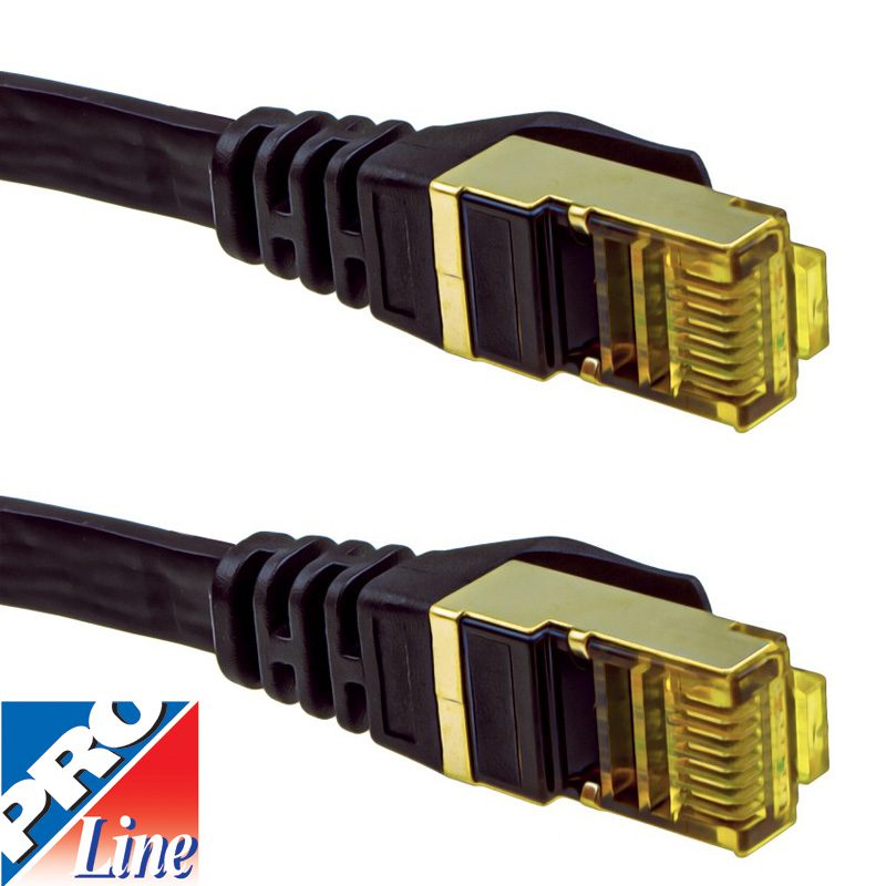 FDL 15M FLAT CAT.7 500MHz S-FTP PATCH CORD - BLACK