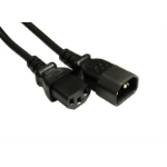 Cables Direct IEC Extension Cable C13 / C14 Black 5 m C13 coupler C14 coupler
