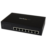 StarTech.com IES81000POE network switch Unmanaged Gigabit Ethernet (10/100/1000) Power over Ethernet (PoE) Black