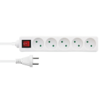Deltaco 322124 power extension 1 m 5 AC outlet(s) Indoor White
