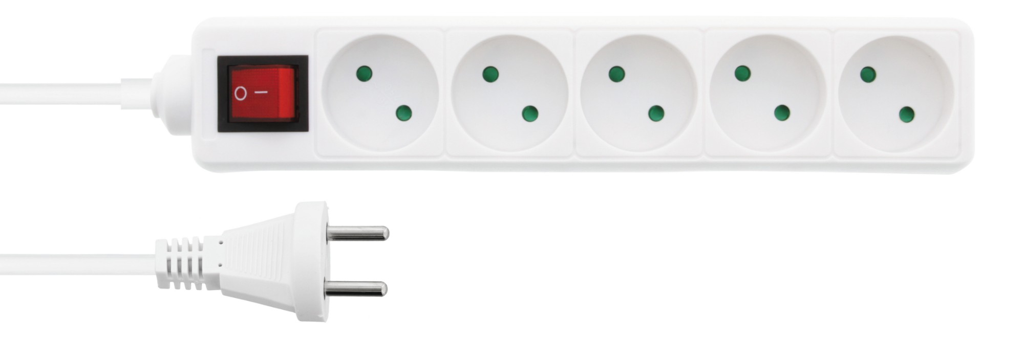 EU Product - Power outlet 5-way connector with switch (D), 1m thumbnail