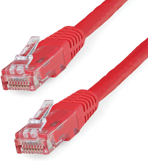 Image of FDL 2.5M CAT.6 UTP LOW-PROFILE PATCH CABLE - RED