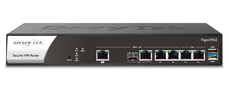 Image of Draytek Vigor 2962 wired router 2.5 Gigabit Ethernet Black, White