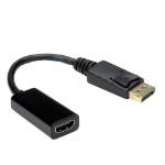 VALUE 12.99.3138 video cable adapter 0.15 m DisplayPort HDMI Type A (Standard) Black