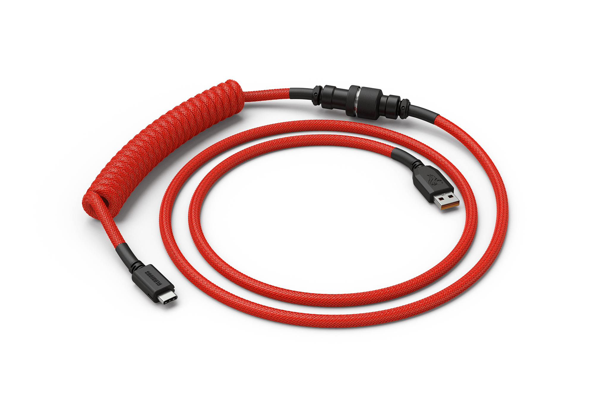 Glorious PC Gaming Race Coiled Red 1.37 m USB Type-A, USB Type-C