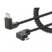 Manhattan USB-C to Micro-USB Cable, 1m, Male to Male, Black, 480 Mbps (USB 2.0), Tangle Resistant Curly Design, Angled Connectors, Ideal for Charging Cabinets/Carts, Charge only - not for data sync, Hi-Speed USB, Lifetime Warranty