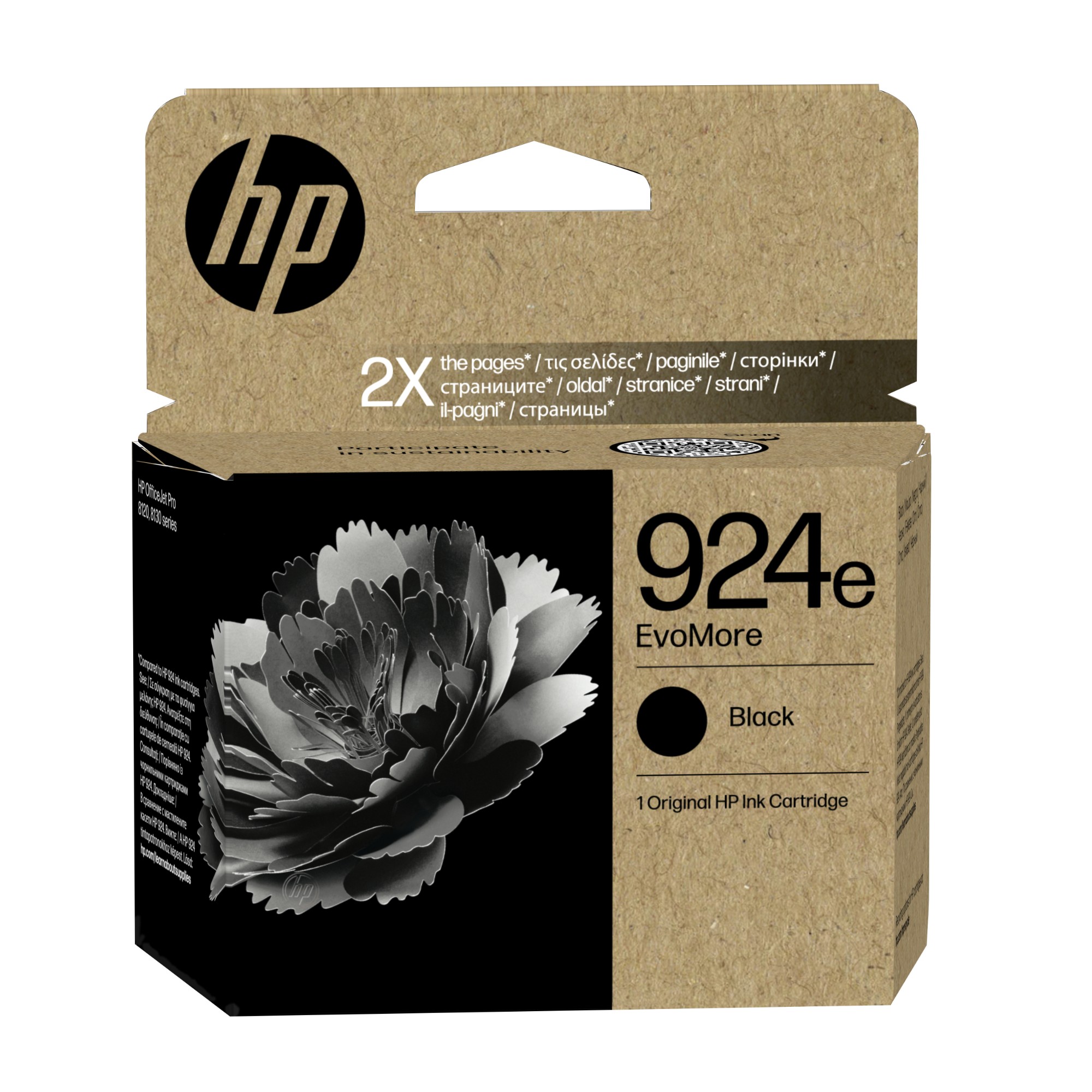 HP 4K0V0NE/924E Ink cartridge black EvoMore, 1K pages ISO/IEC 19752 25ml for HP OJ Pro 8120/e