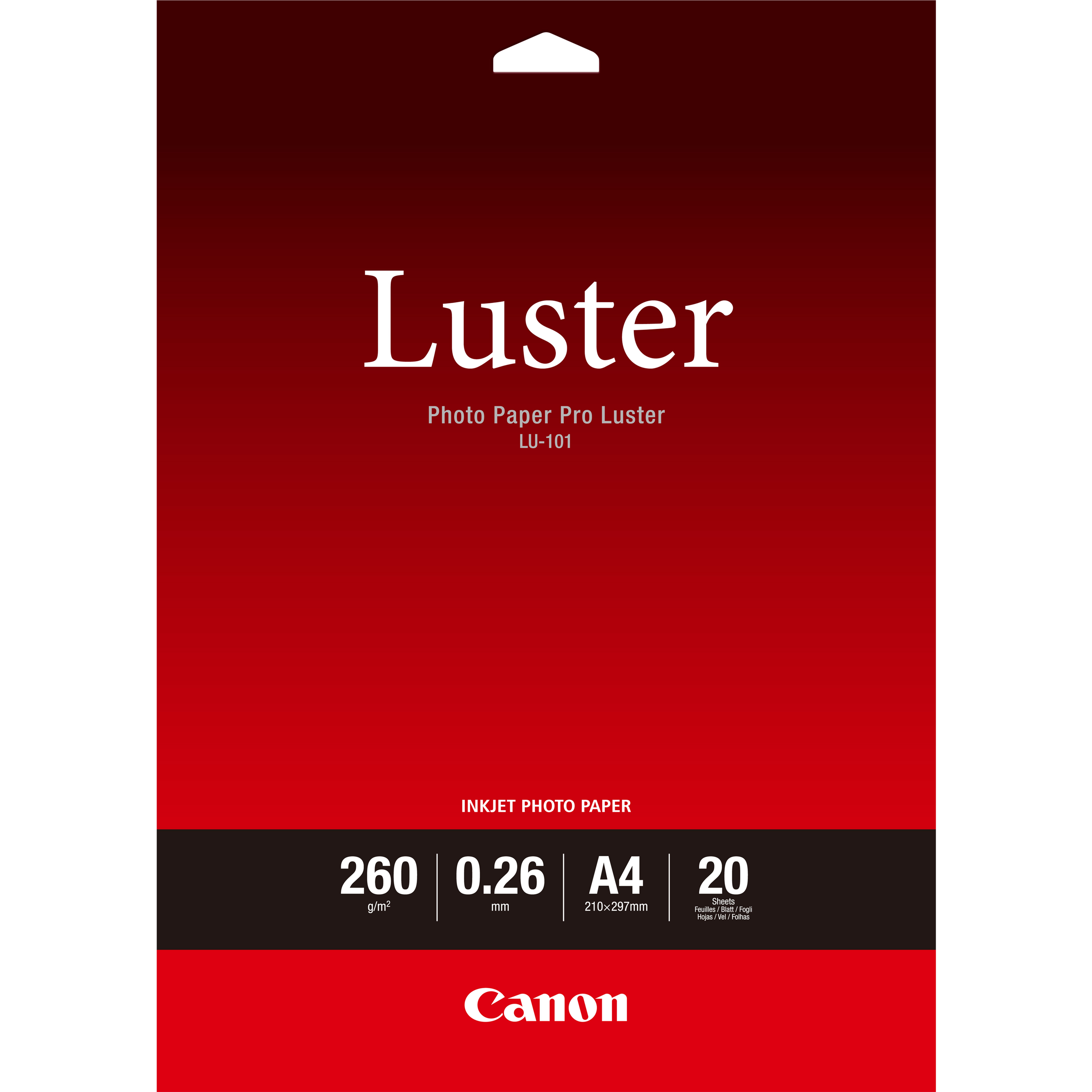 Image of Canon LU-101 Luster Photo Paper Pro A4 - 20 Sheets