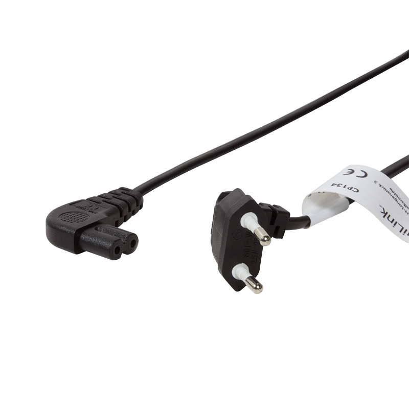 Image of LogiLink 0.75m, CEE 7/16/IEC 60320-C7 Black CEE7/16 C7 coupler