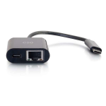C2G USB C to Ethernet Adapter With Power Delivery - Black - Network Adapter