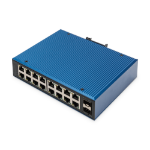 Digitus 16 port Gigabit Ethernet network switch, industrial, unmanaged, 2 SFP uplink
