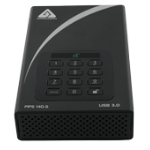 Apricorn Aegis Padlock DT FIPS USB3.0 2TB externe harde schijf USB Type-B 3.2 Gen 1 (3.1 Gen 1) Zwart