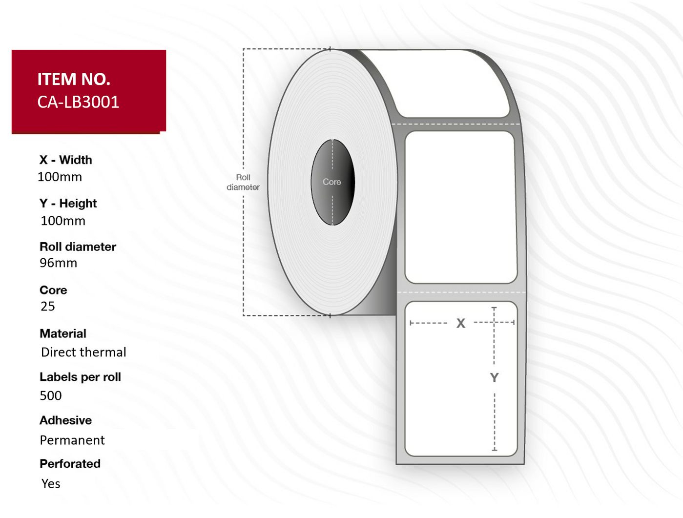 Capture White Ca-Lb3001 Printer Label