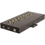 StarTech.com 8 Port Serial Hub USB to RS232/RS485/RS422 Adapter - Industrial USB 2.0 to DB9 Serial Converter Hub - IP30 Rated - Din Rail Mountable Metal Serial Hub - 15kV ESD Protection
