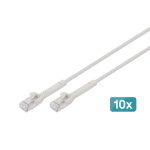Digitus CAT 6A F-FTP bendable patch cord, copper, 3 m, gray, 10 pieces