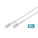 Digitus CAT 6A F-FTP bendable patch cord, copper, 1 m, gray, 10 pieces