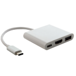 Astrotek AT-CMHDMIUSBCF video cable adapter USB Type-C USB Type-C + USB Type-A + HDMI White