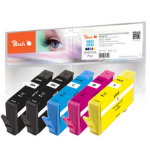 Peach PI300-626 inktcartridge 5 stuk(s) Compatibel Normaal rendement Zwart, Cyaan, Magenta, Geel