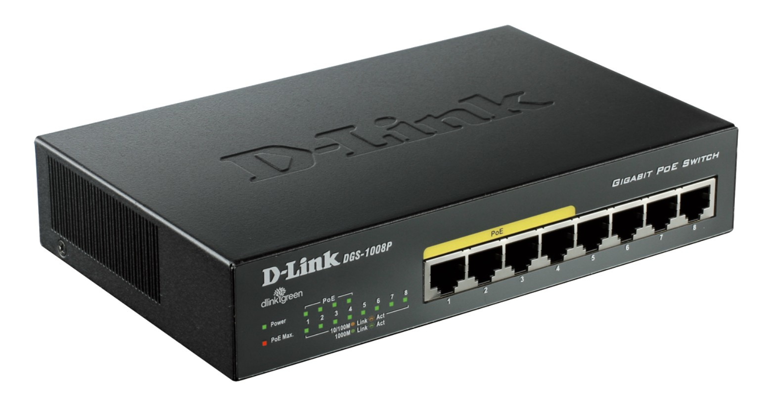 D-Link DGS-1008P network switch Black Power over Ethernet (PoE)