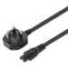 Manhattan Mains Power Cord/Cable, UK 3-pin plug to C5 Female (cloverleaf/triangular), 1.8m, 16A, Lead, Lifetime Warranty