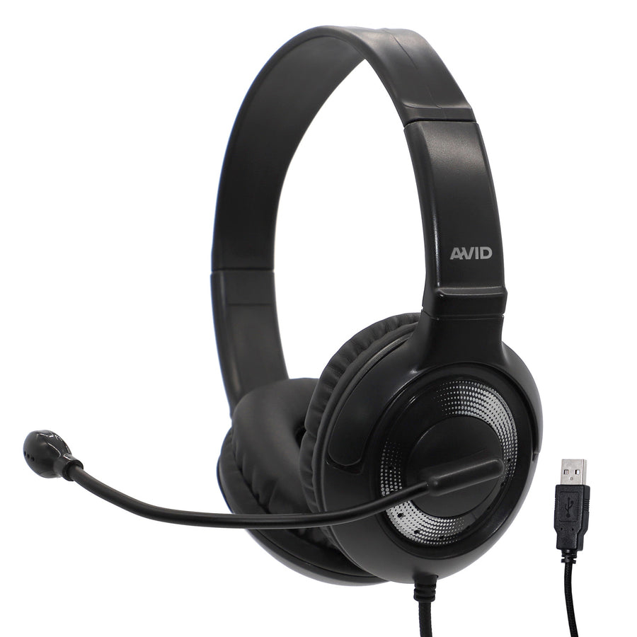 AE-55 USB-A Black and Silver Headset