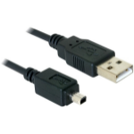 DeLOCK Camera cable USB-B mini 4pin > USB-A 1,5m male-male USB-kabel Mini-USB B USB A Zwart