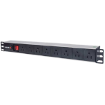Intellinet Barra multicontacto con 8 salidas para montaje en 1U de rack de 19" - Tipo EU