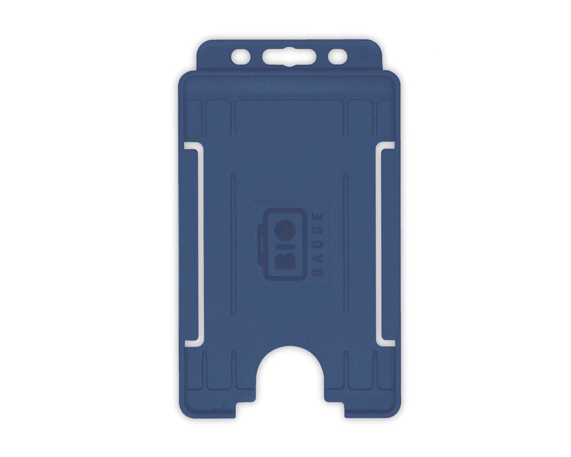 Image of Digital ID BioBadge Dark Blue Open Faced Holders, Portrait - Pack 100