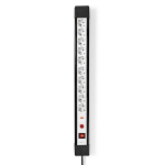 NEDIS Power Strip 10-Way with Surge Protector  3680W  3m - Black / White