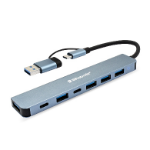 BRobotix 6005446 base para laptop o replicador de puertos Alámbrico USB 3.2 Gen 1 (3.1 Gen 1) Type-A + Type-C Negro, Gris