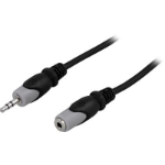 Deltaco MM-164 audio cable 15 m 3.5mm Black, Grey