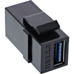 InLine USB 3.1 Snap-In module, USB-A F/F, black housing
