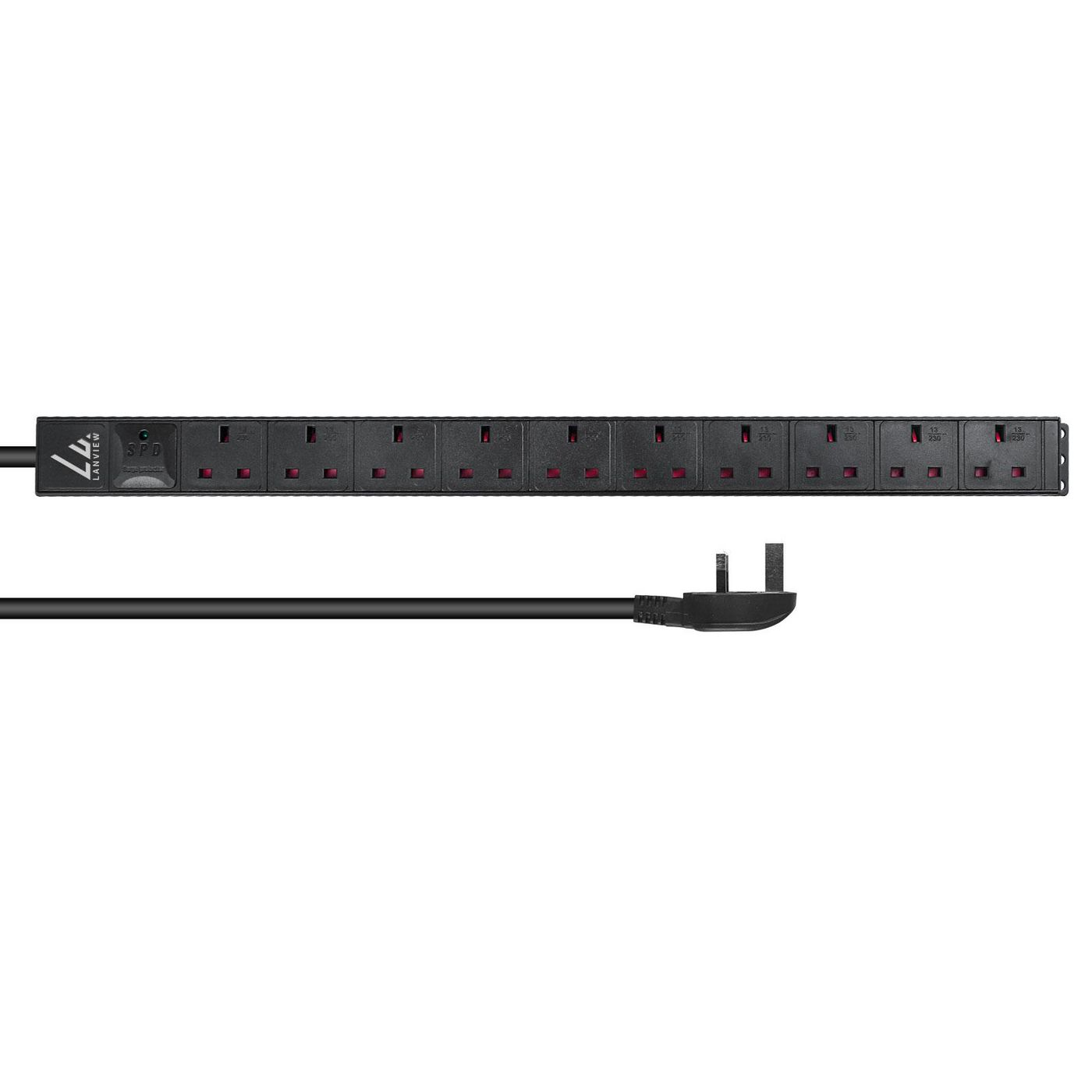 Lanview Black Lvr-3Muk-Spd-Uk10 Power Distribution Unit (Pdu) 8 Ac Outlet(S)
