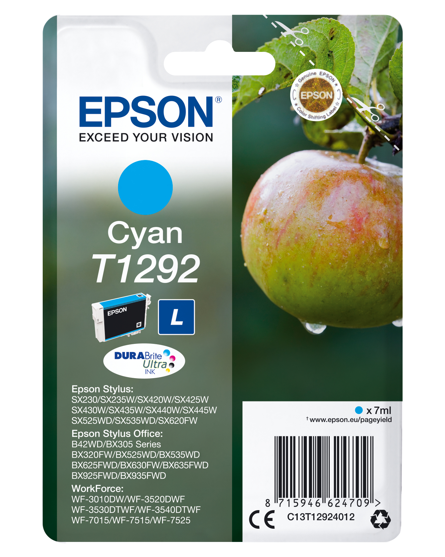 Epson T1292 Apple Cyan Ink Cartridge