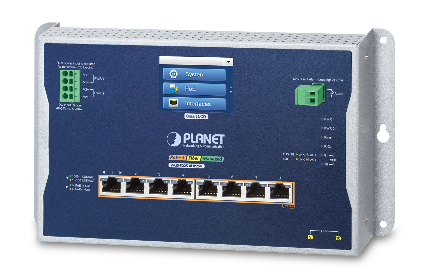 PLANET IP30. IPv6/IPv4. L2+ 8-Port Managed L2/L2+ Power over Ethernet