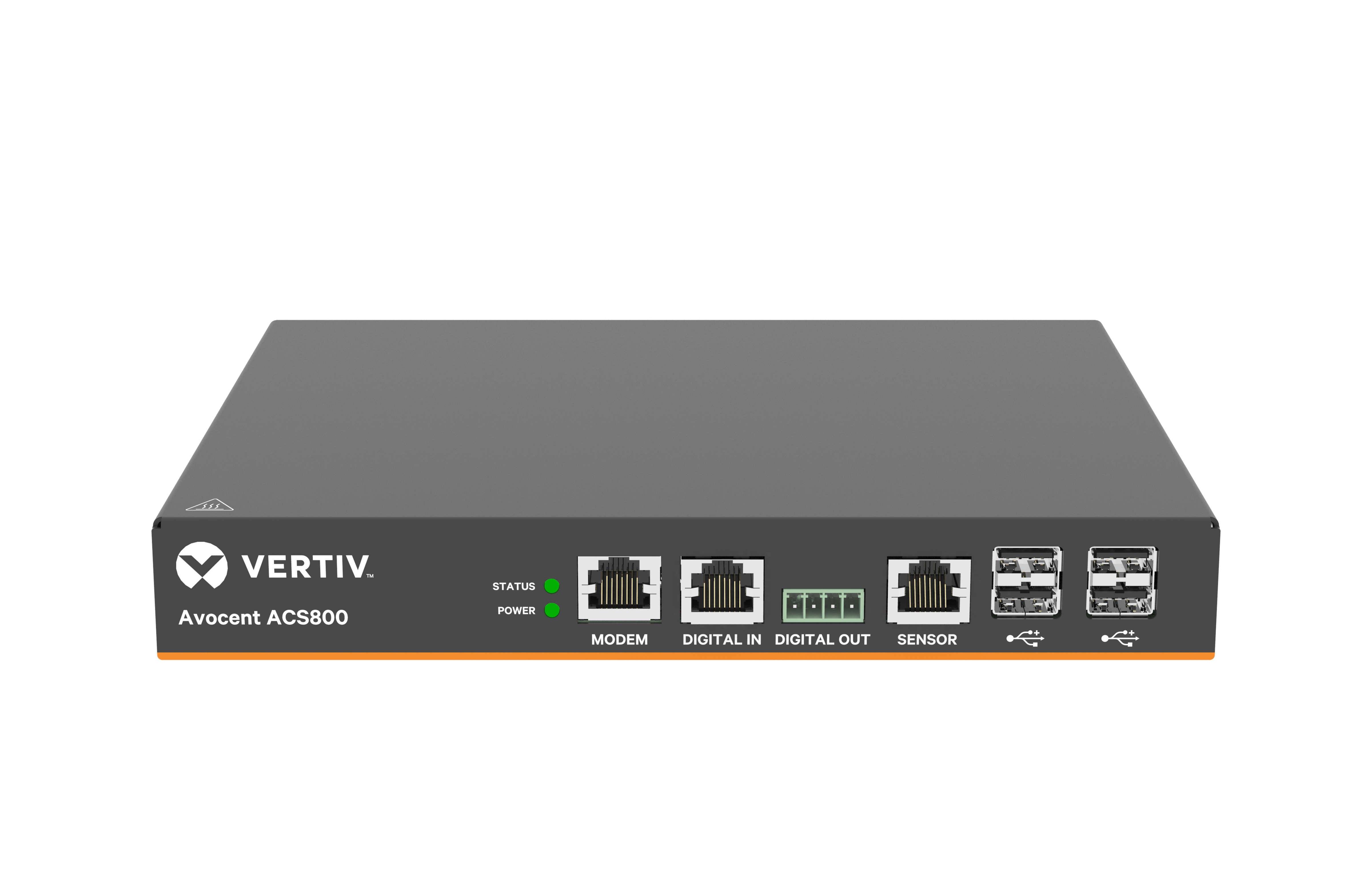 Vertiv Avocent 8-Port ACS800 Serial Console with analog modem external AC/DC Power Brick - Jumper cord: Plug C14 to connector C13