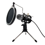 Varr Gaming Microphone Set, Includes Microphone (3.5mm), Pop Filter, Shock Basket, Tripod and Adapter, Microphone sensitivity -58±2dB and omnidirectional, Windows/iOS compatible