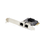 StarTech.com 2-Port Gigabit PCIe Network Adapter Card, 10/100/1000Mbps PCI Express NIC, Dual Realtek RTL8111H, Works with Windows and Linux, TAA Compliant