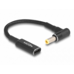 DeLOCK Adapter cable for Laptop Charging Cable USB Type-C female to 5.5 x 2.5 mm male 90° angled 15 cm